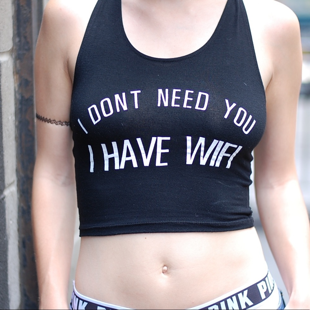 I don’t need you OM weekend graphic crop tank